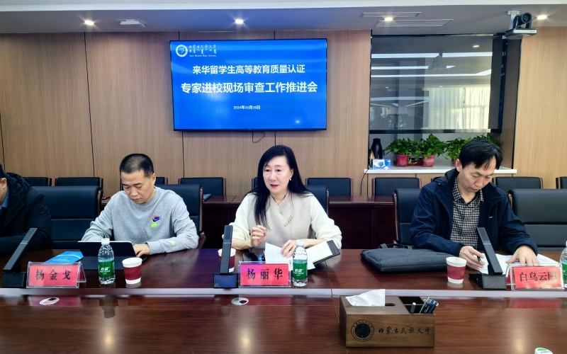 国际教育学院(国际合作与交流处)院长(处长)杨丽华主持会议.jpg